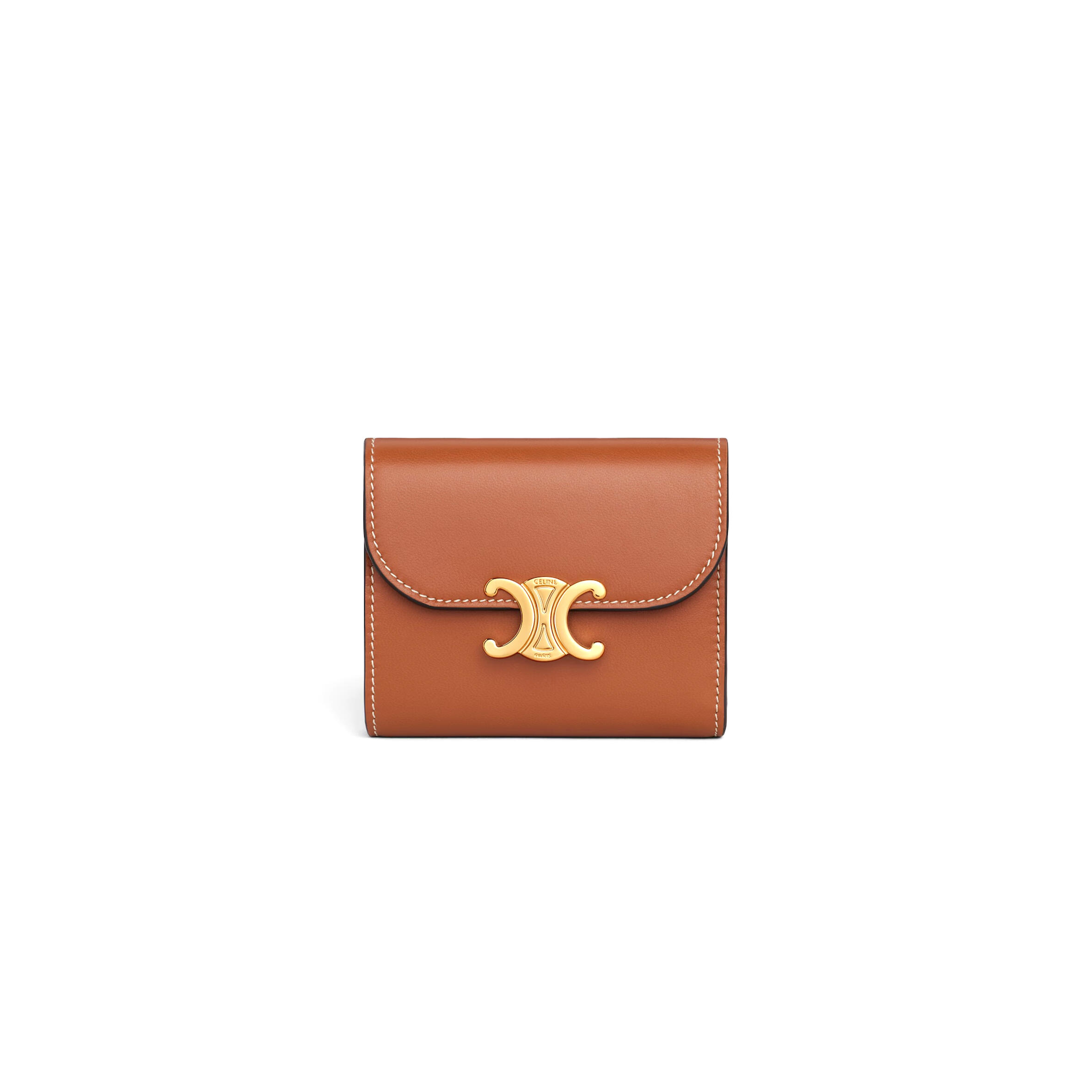 Ce1i*e small flap wallet triomphe in shiny smooth lambskin 10d783bzg.04lu (10.5*8.5*4cm)